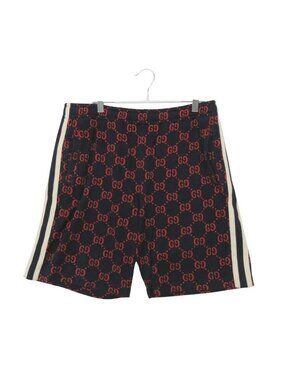 Gucci Shorts GG Jacquard Line Elastic Waist Navy